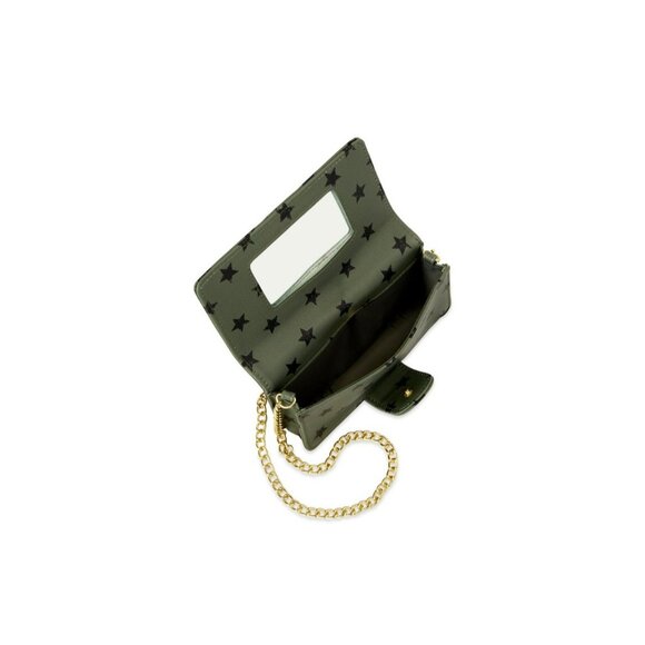 NWT No Boundaries Women’s Faux Green Black Stylish Leather Phone Crossbody Bag - Picture 4 of 4